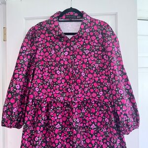 English‎ Factory Womens Red Floral Shirt Mini Dress Size XL EUC